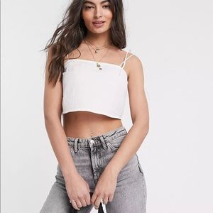 ASOS DESIGN linen square neck cami